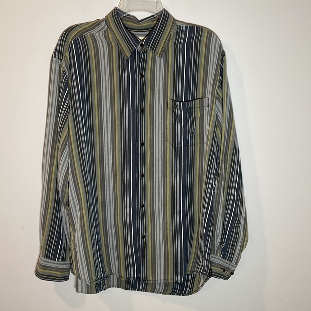 Tommy Bahama 100% Tencel Long Sleeve Button Down Shirt Size L